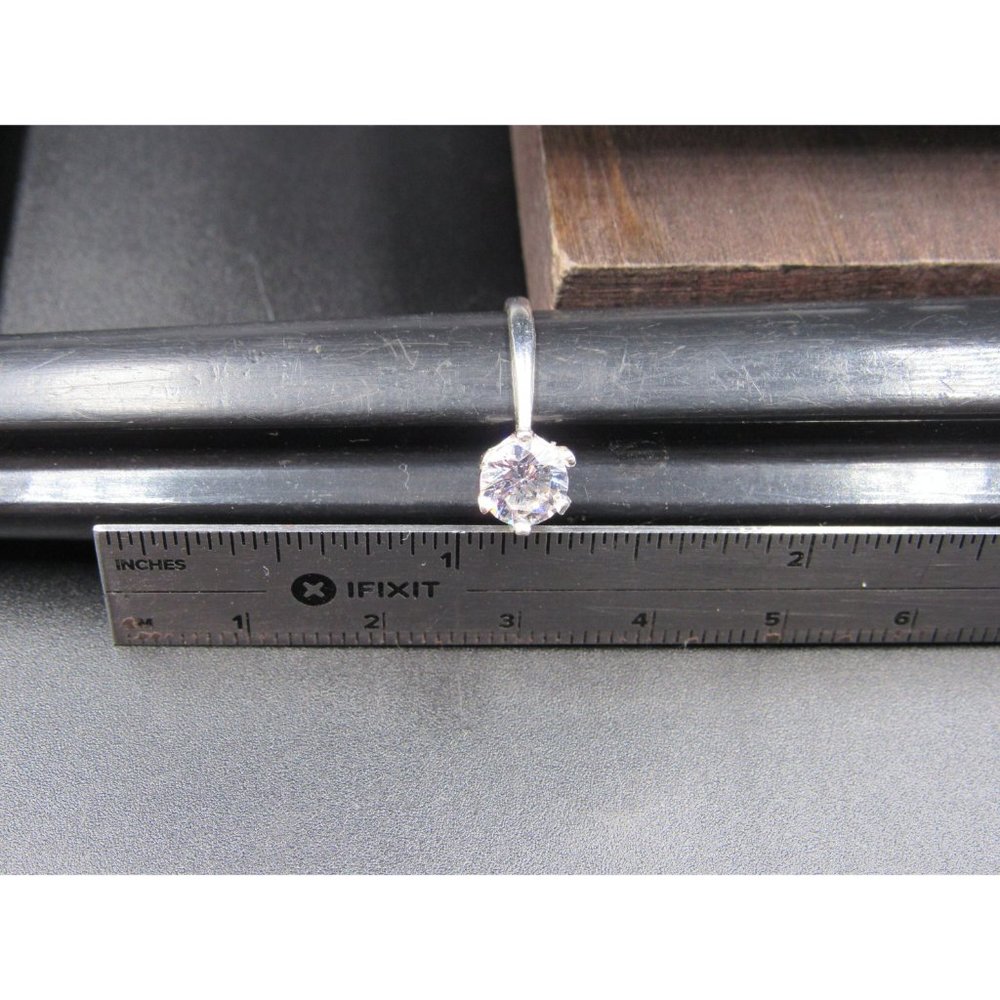 Size 7.5 Sterling Silver Ordinary Single Cubic Zirconia Band Ring View 5